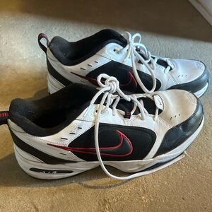 Nike Men's White and Black Athletic Shoes with Red Accents